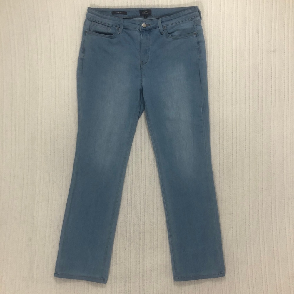 NYDJ Sheri Slim Jeans Light Wash Denim Womens Size 12